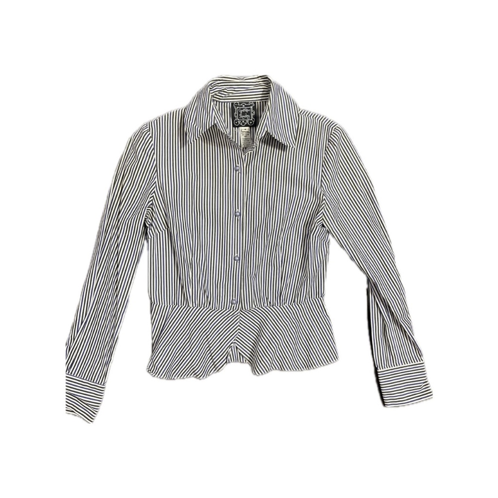 Striped peplum button down. Size 4. Runs small